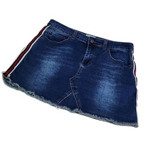 GoGo Jeans Blue Denim Mini Skirt – Juniors 11 | Stretch 5‑Pockets, Casual Cute